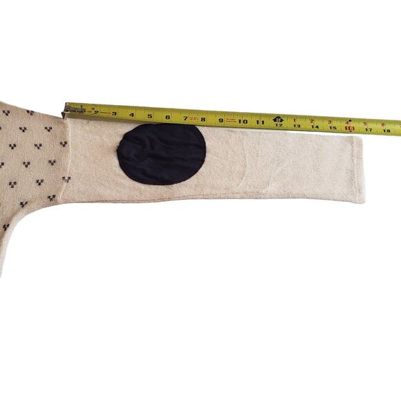 Forever 21 Sweater Large Reindeer Elbow Patches Navy Cream Nordic Holiday - Picture 11 of 13